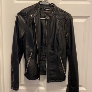 Express Faux Leather Fitted Jacket size Small